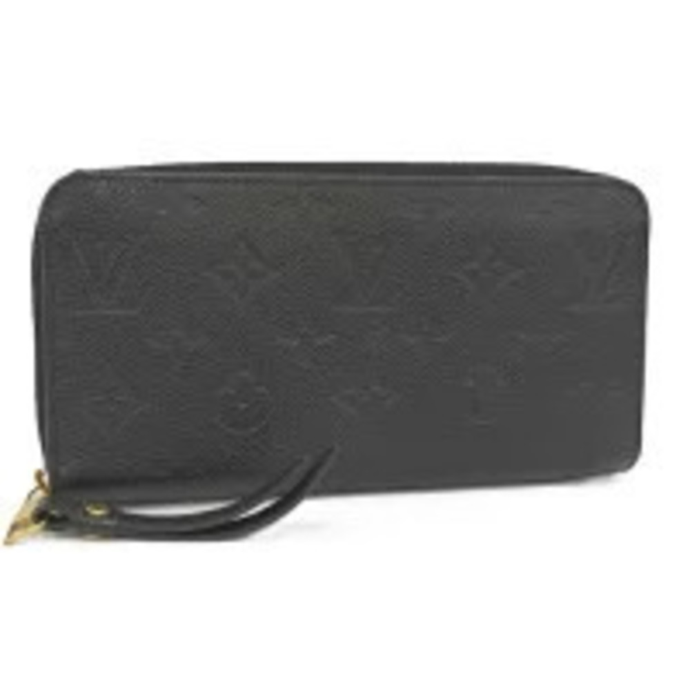 LOUIS VUITTON Round Zipper Long Wallet Zippy Monogram Empreinte Noir Black